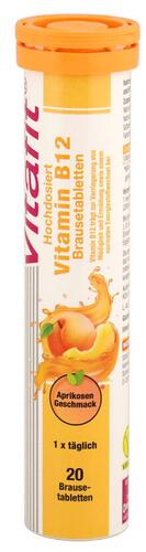 Vitafit Vitamin B12 Brausetabletten, Aprikose