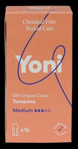 Yoni Tampons 100 % Organic Cotton Tampons, medium 