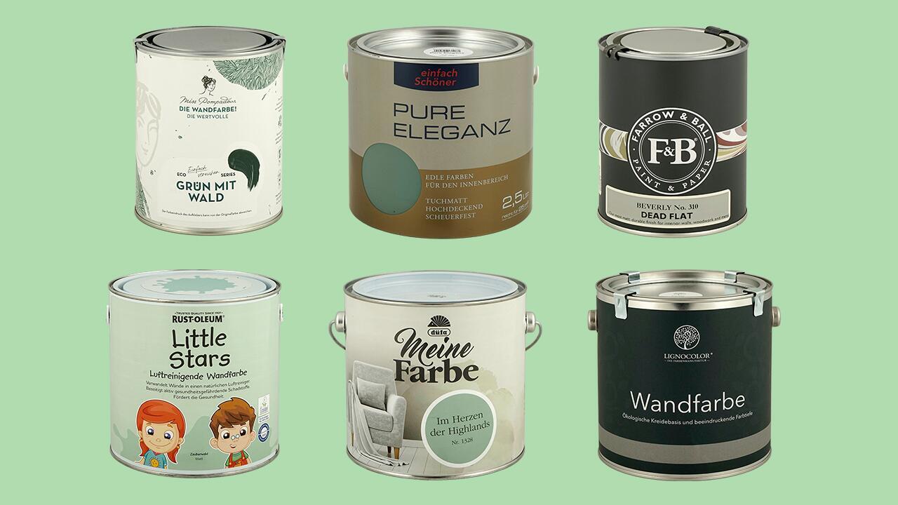Grüne Wandfarben-Test: Kritische Stoffe in der Hälfte der Farben gefunden Grüne Wandfarben-Test: Kritische Stoffe in der Hälfte der Farben gefunden